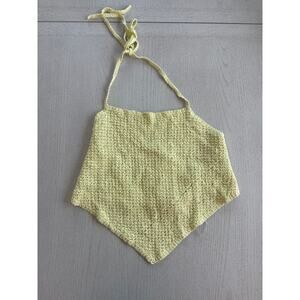 Rue 21 Butter Yellow Neon Green Crochet Bandana Top Baddie Bimbocore